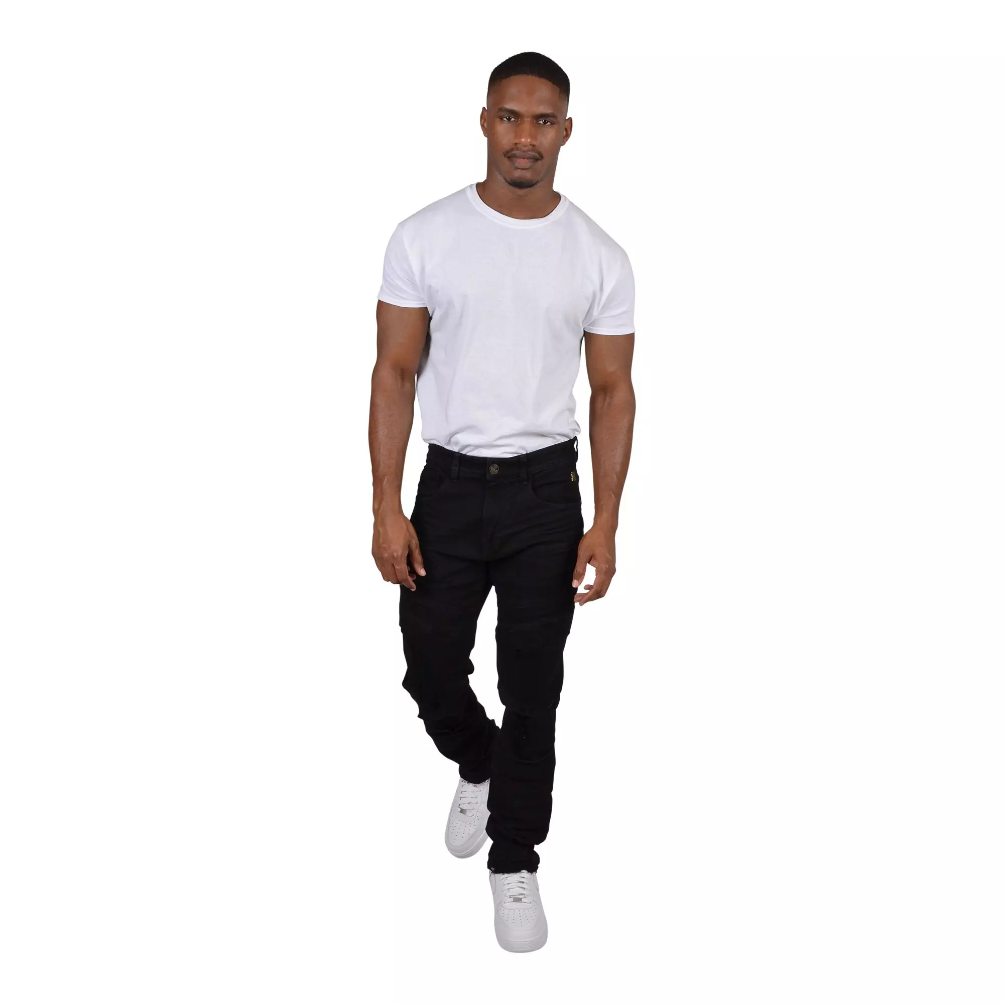 Grindhouse Men's Multi Seam Ripped Denim Jeans - Black